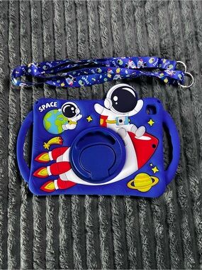 Case for iPad multi Generation Outer space Cartoon Soft 3D with Rotating Stand